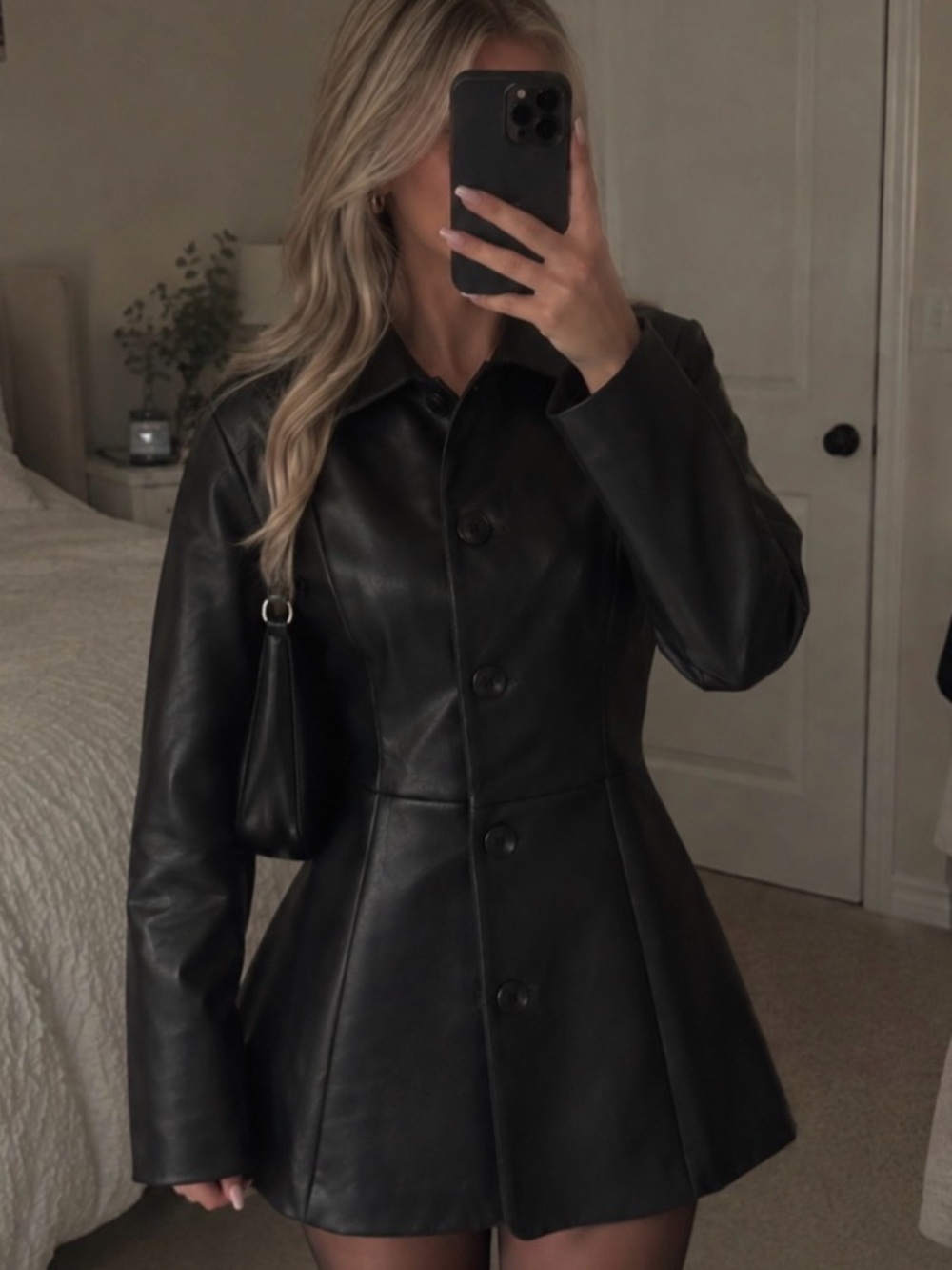Vegan Leather 90s style Coat